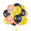 Multi Color Latex Fashion Round Standard Ballon 12 Zoll gedrucktes Roségold Happy New Year 2020 Set Lieferanten